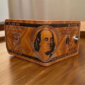 ‼️$7‼️ Men's US Hundred Dollar Bill Bifold Wallet Card Photo Holder - PU Leather